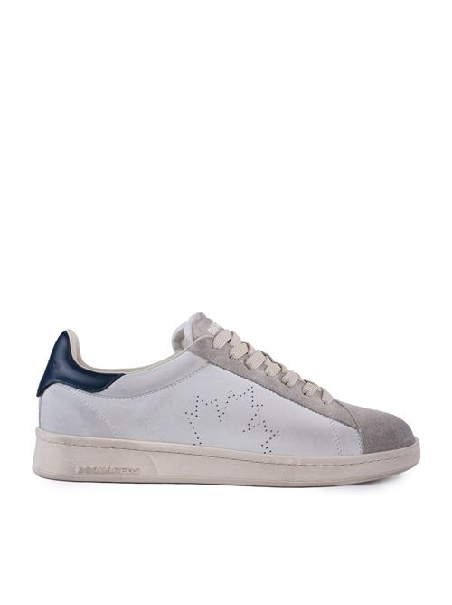 Sneakers Dirty Maple Leaf Boxer in pelle bianco/blu DSQUARED2 | SNM0408 09708182M4058